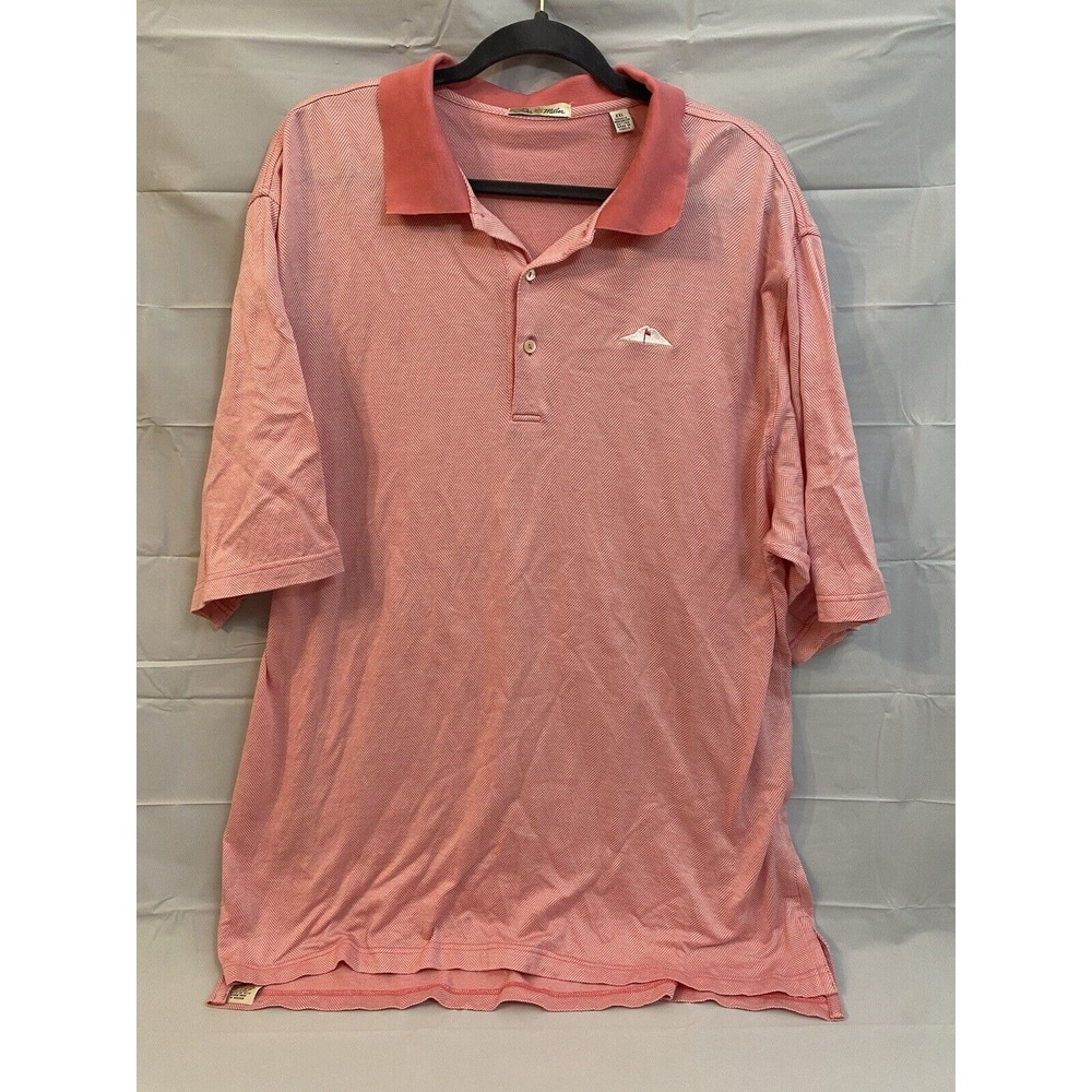 Peter Millar Crown Mens Pink Polo Short Sleeve Size XXL Logo on‎ Chest